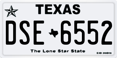 TX license plate DSE6552