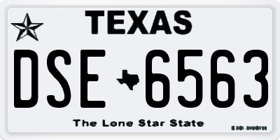 TX license plate DSE6563