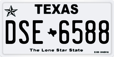 TX license plate DSE6588