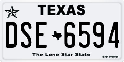 TX license plate DSE6594