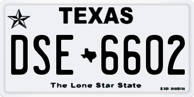 TX license plate DSE6602