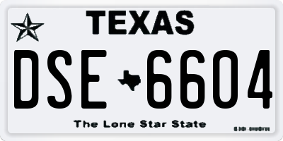 TX license plate DSE6604