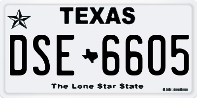 TX license plate DSE6605