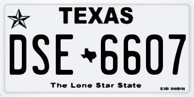 TX license plate DSE6607