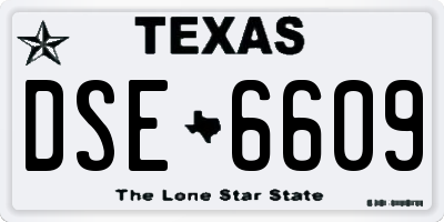 TX license plate DSE6609