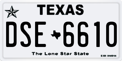 TX license plate DSE6610