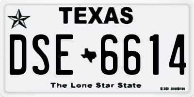 TX license plate DSE6614