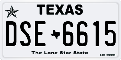 TX license plate DSE6615