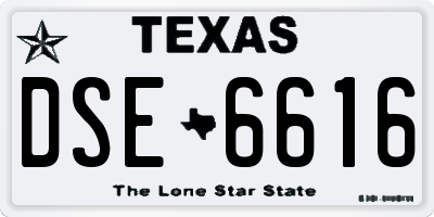 TX license plate DSE6616