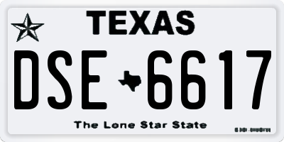 TX license plate DSE6617