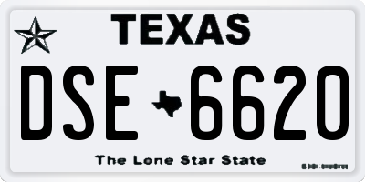 TX license plate DSE6620