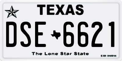 TX license plate DSE6621