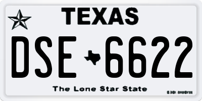 TX license plate DSE6622