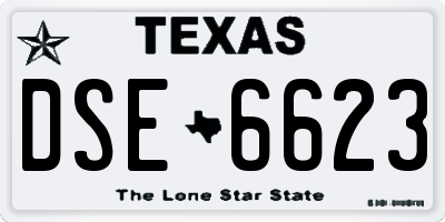 TX license plate DSE6623