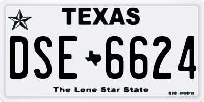 TX license plate DSE6624