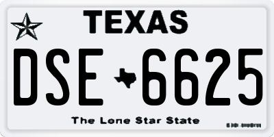 TX license plate DSE6625