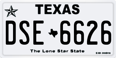 TX license plate DSE6626