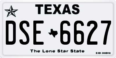 TX license plate DSE6627