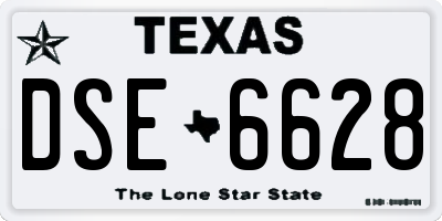 TX license plate DSE6628