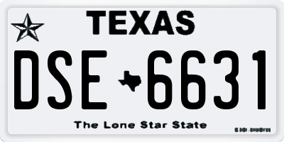 TX license plate DSE6631