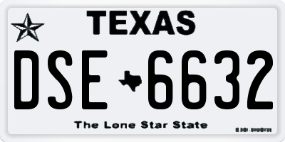 TX license plate DSE6632