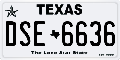 TX license plate DSE6636