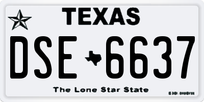 TX license plate DSE6637