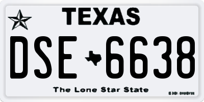 TX license plate DSE6638