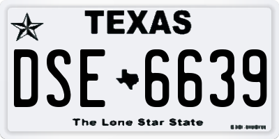 TX license plate DSE6639