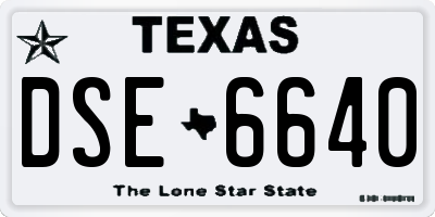 TX license plate DSE6640