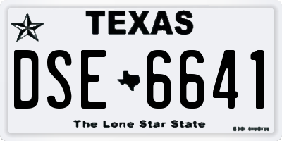 TX license plate DSE6641