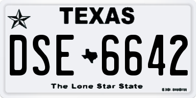 TX license plate DSE6642