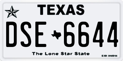 TX license plate DSE6644