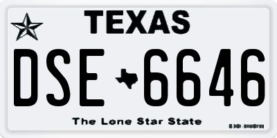 TX license plate DSE6646