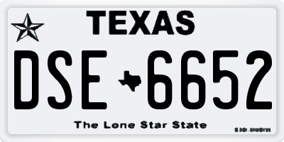 TX license plate DSE6652