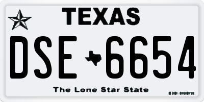 TX license plate DSE6654