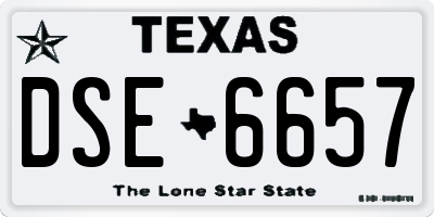 TX license plate DSE6657