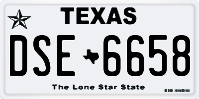 TX license plate DSE6658