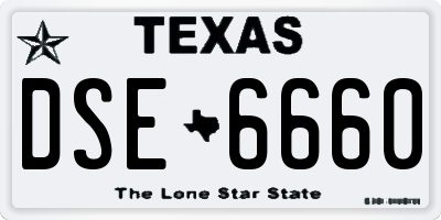 TX license plate DSE6660