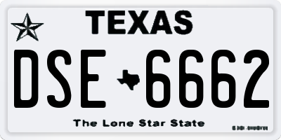 TX license plate DSE6662