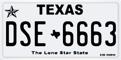 TX license plate DSE6663