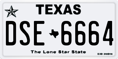 TX license plate DSE6664