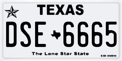 TX license plate DSE6665