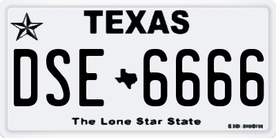 TX license plate DSE6666