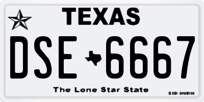 TX license plate DSE6667