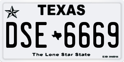 TX license plate DSE6669