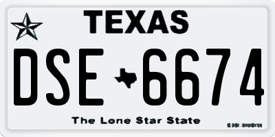 TX license plate DSE6674