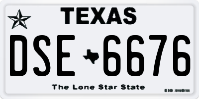 TX license plate DSE6676