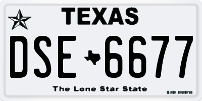 TX license plate DSE6677