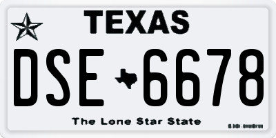 TX license plate DSE6678